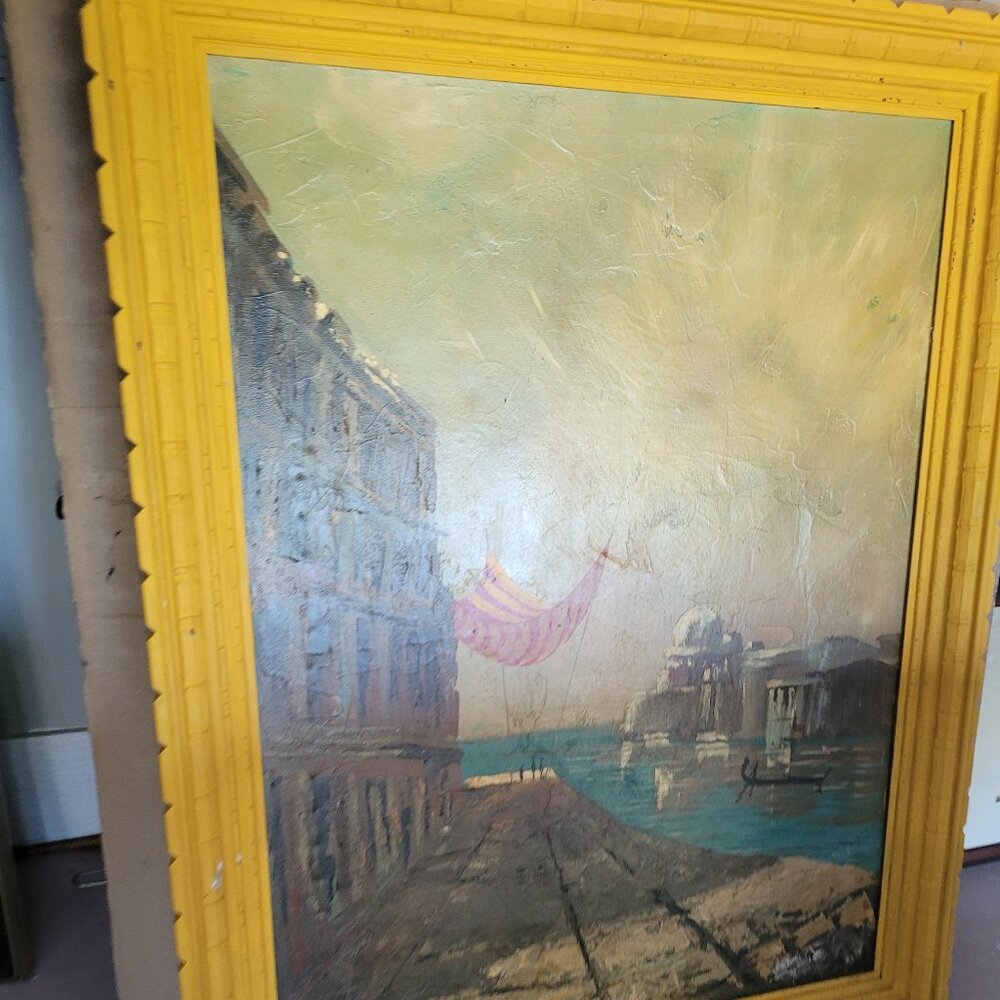 Venetian original oil painting framed and signed by artist